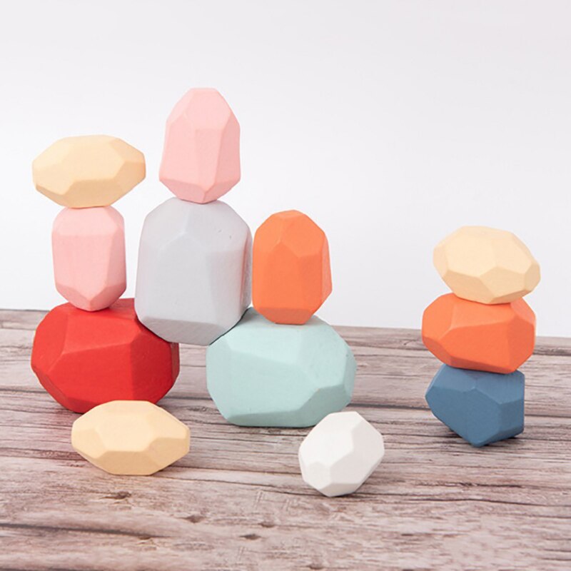 Educational Small Toy Jengdeng Color Stone Toys Nordic INS Wind Ornaments Pine Toys Safety Environmental Protection Toys