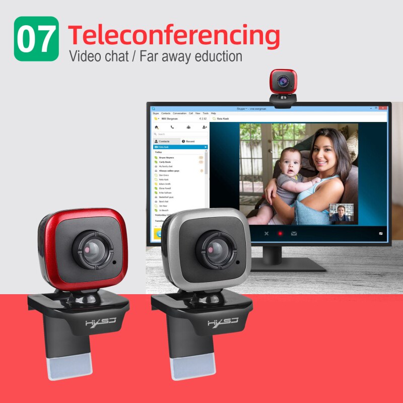 HD Webcam 360 Degree Rotation Webcam Built-in Mic Computer Camera For PC Laptop Notebook Video Conference Live Broadcast