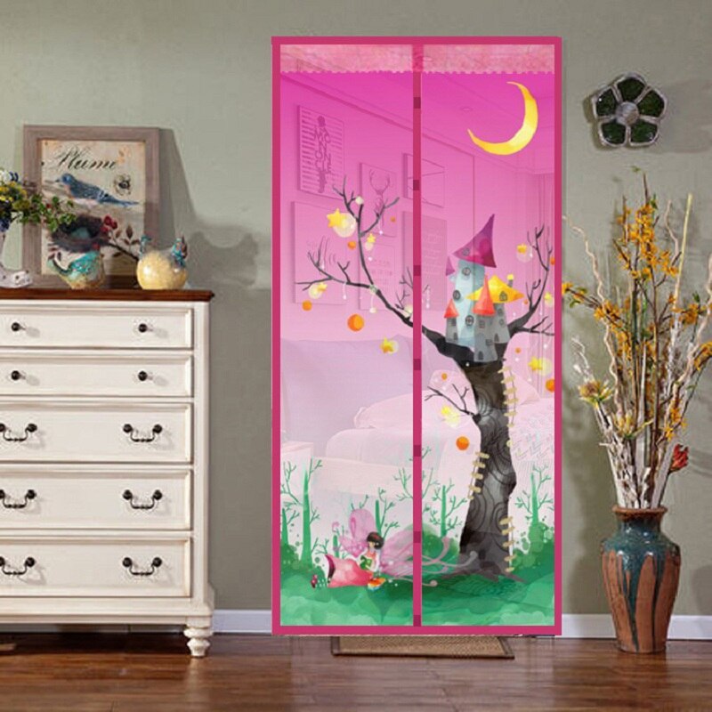 Magnetisk gardin nät myggnät sommar anti-mygg nät gardiner mjukt garn dörr mygg fönster nät tyll: D / 90cm x 210cm
