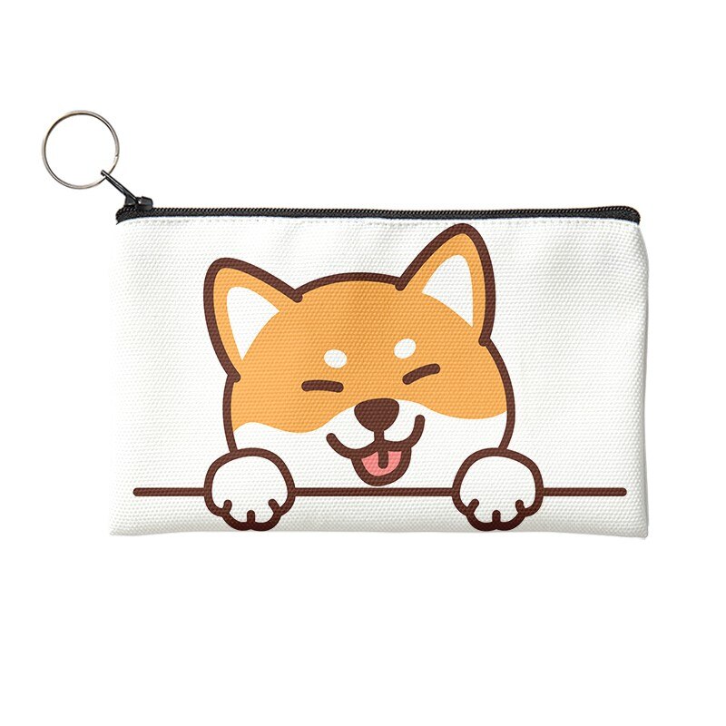 Nuovo portamonete Unisex semplice con stampa solida e simpatico cane con cerniera Lady Girls portafoglio portatile borsa piccola in tela per regali da ragazza: Style3