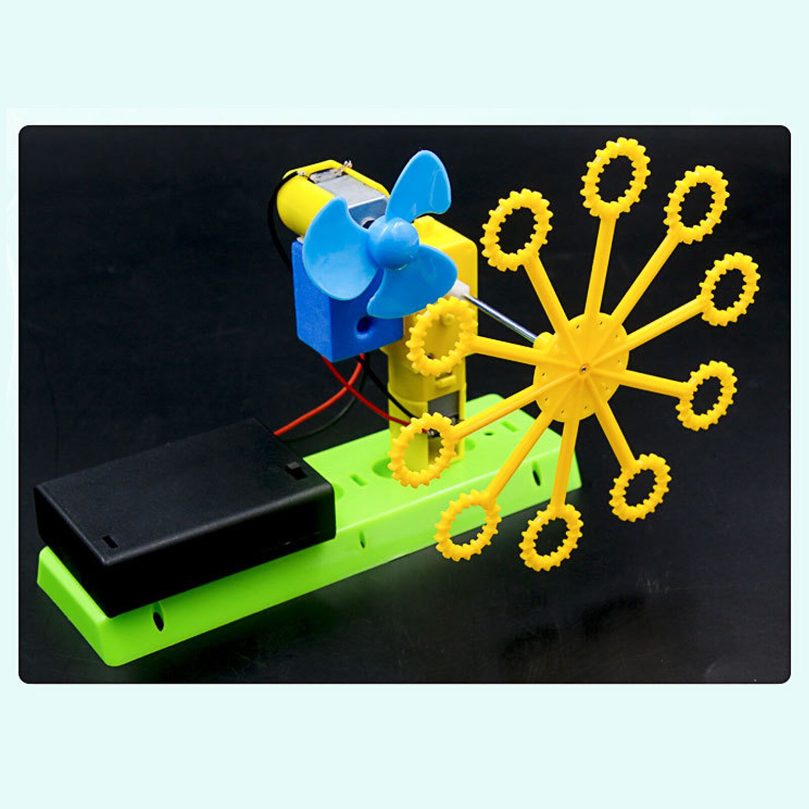 Handmade Bubble Machine DIY Bubble Steam Assembly Foaming Machine Educational Kit Electric Toy Science Experiment DIY Set