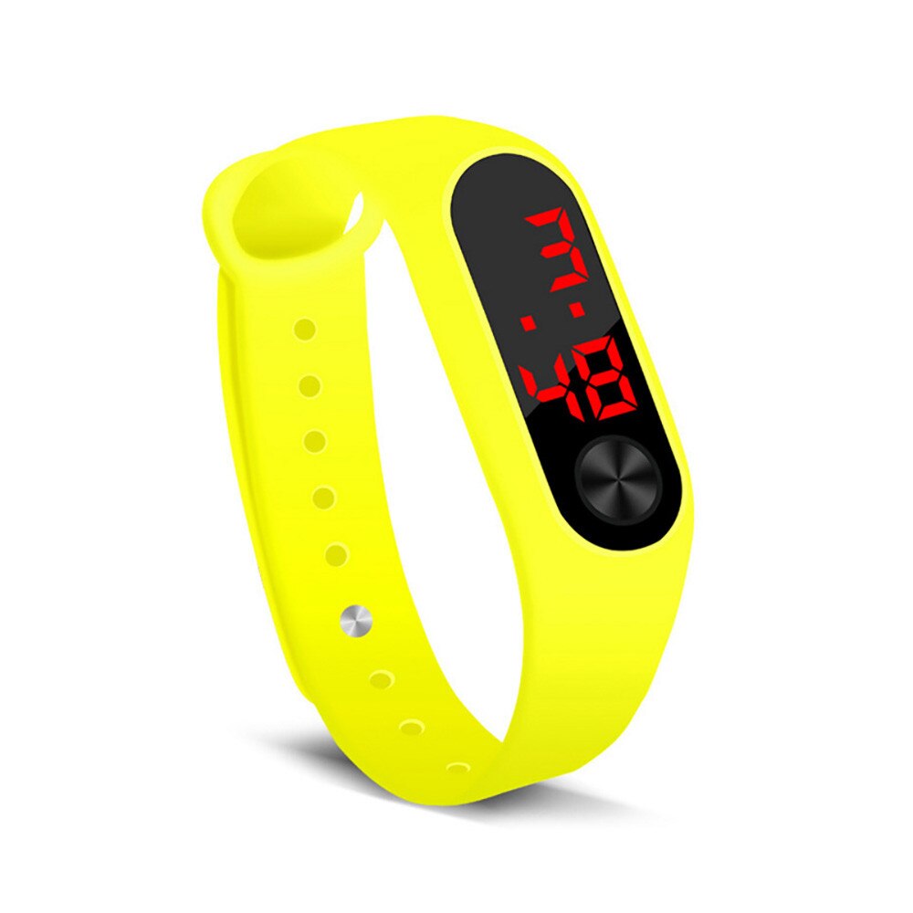 Mannen vrouwen Sport Led Digitale Horloge Hand Ring Horloge Led Sport Mode Elektronische Horloge Siliconen Eectronic Horloge: Yellow