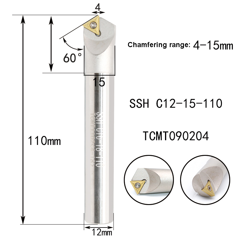 LIHAOPING 15 45 60 herramientas de biselado de 30 grados SSO SSY SSP SSH TCM C16-16-110 fresadora CNC torno cortador insertos TCMX TCMT: 22mm