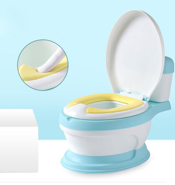 draagbare toilet voor baby wc potje voor gratis potje brush + cleaning bag: PU blue