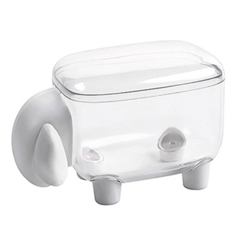 Baumwolle Tupfer Box Mini Kunststoff Zahnstocher Speicher Niedlich Tier Form Staub-Proof Haushalts Desktop-Organizer NSV775: WHITE