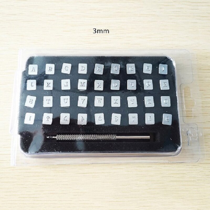 36Pcs 3mm/6mm Staal Punch Alfabet Letter Aantal Lederen Stamper Set Metalen Leer Ponsen Gereedschap voor DIY Leather Craft Tool
