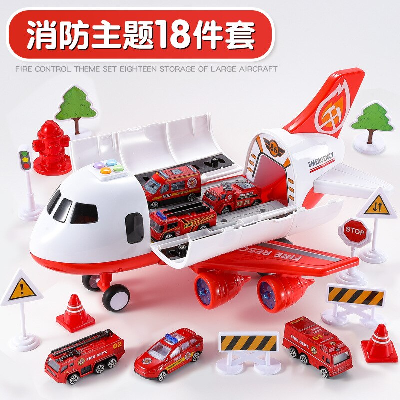 Kinderen Speelgoed Vliegtuig Grote Jongen Baby Politie Legering Auto Parkeerplaats Grote Vliegtuig Model Speelgoed Auto