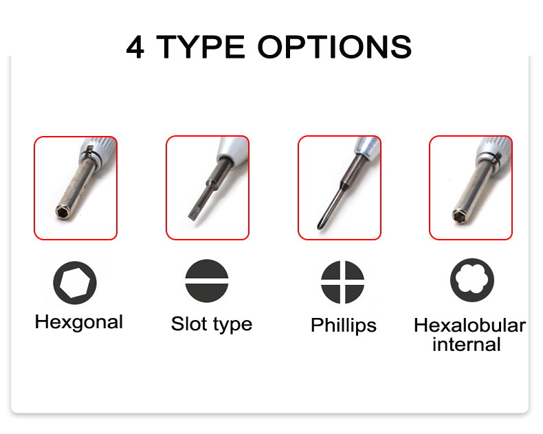 impostato di cacciaviti per occhiali da 1 pezzo per occhiali, orologi, strumento di riparazione, cacciavite con zoppo sostituibili