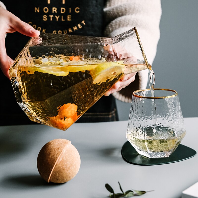 Nordic Wind Glass Cold Water Bottle Set Home Phnom Penh Tea Cup Wine Glass Large Capacity High Temperature Water Bottle
