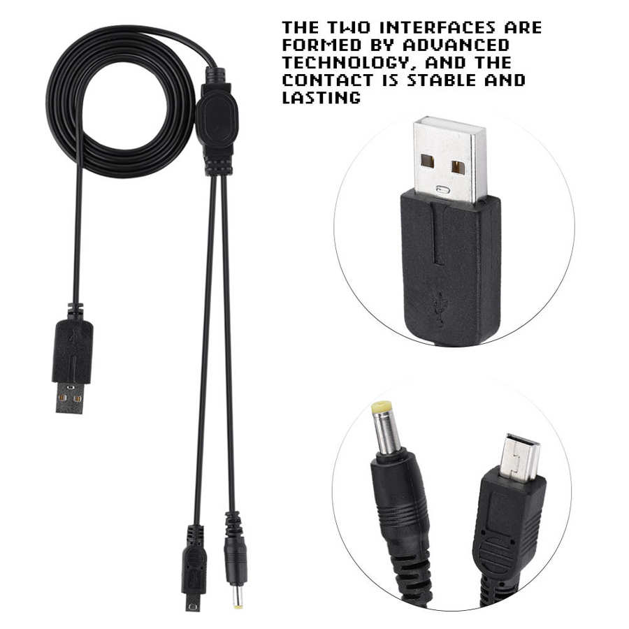 1.0 m Charging Cable Two Devices Durable Time Saving Handle Charger Cable for PSP 1000/2000 Charging