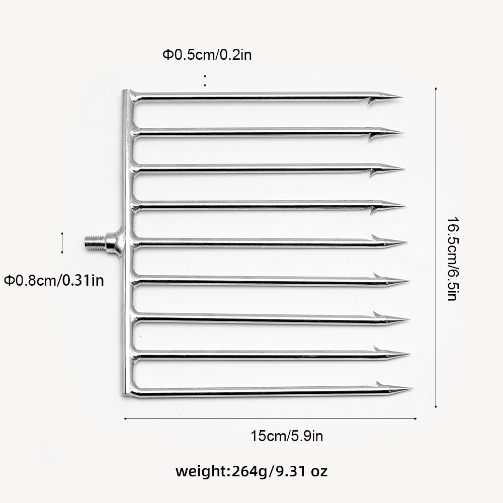 Arpon en acier inoxydable, crémier, équipement de pêche, tête de lance de plongée tranchante, outil de pêche avec barbe, 1 pièce