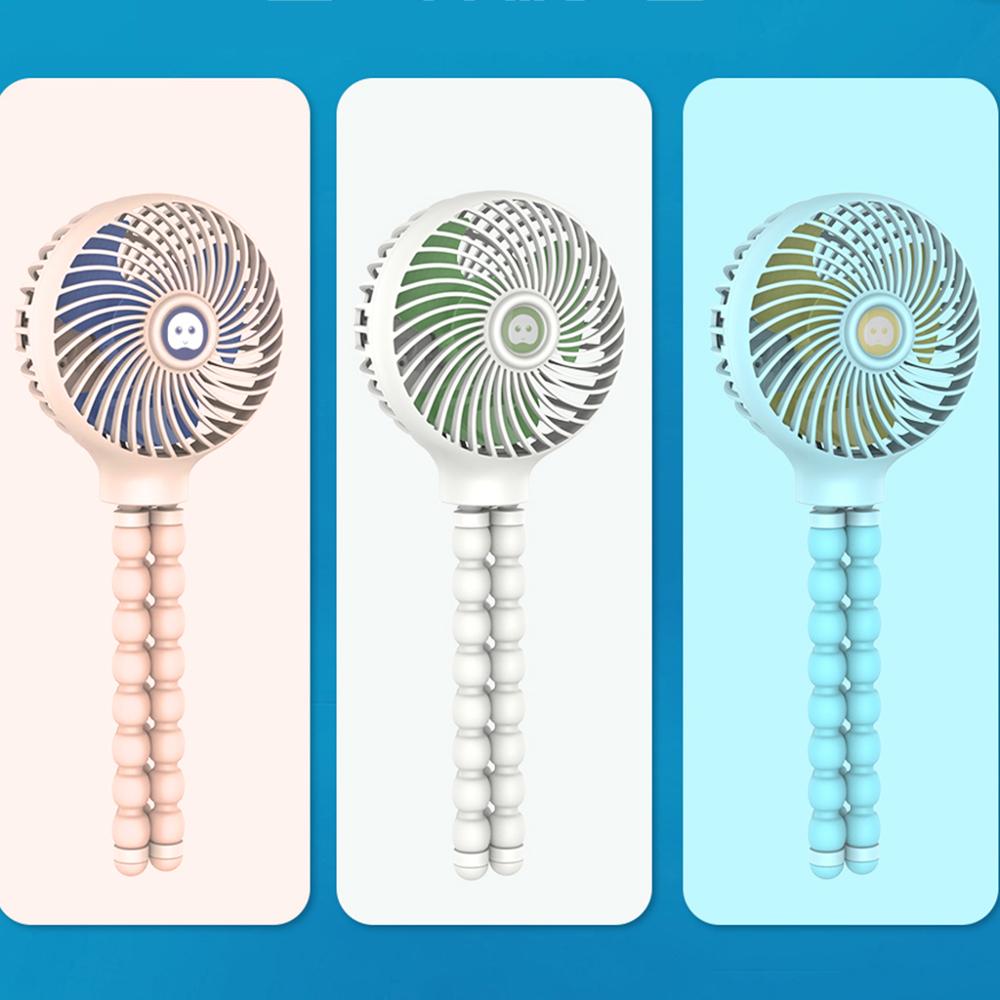 Mini soporte colgante portátil en forma de pulpo, ventilador de carga USB ajustable, enfriador para cochecito de bebé, Uso del estudiante