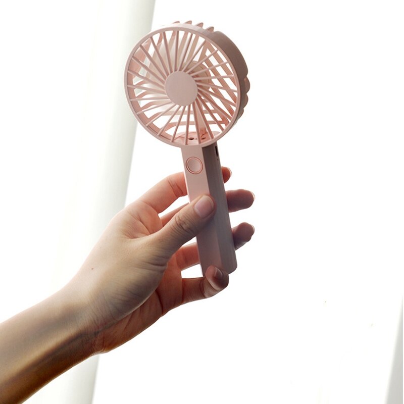 Usb oplaadbare handventilator, kleine elektrische ventilator voor thuisgebruik met houder voor mobiele telefoon