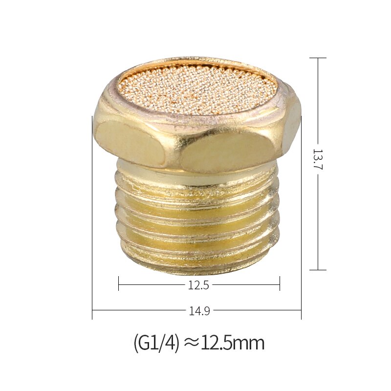 Pneumaattinen messinki pakoputken äänenvaimennin bsl  m5 1/8 " 1/4 " 3/8 " 1/2 " äänenvaimentimet asennus melun suodatin vaimennusliitin kupari: A -2
