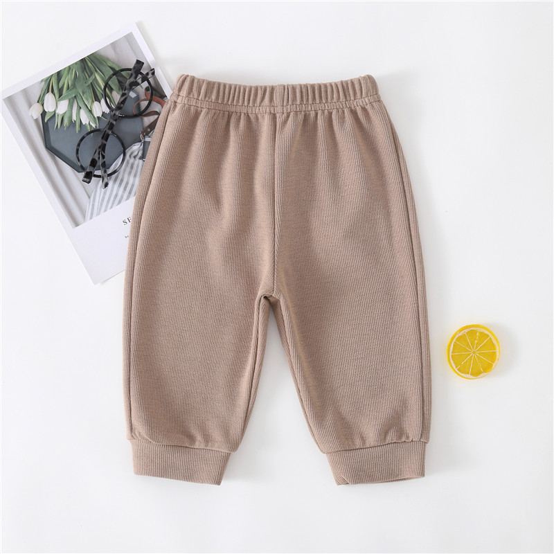2021 outono novo bebê calças casuais da criança grande pp calças de algodão confortável solto meninos e meninas crianças roupas: brown / 9M  73cm
