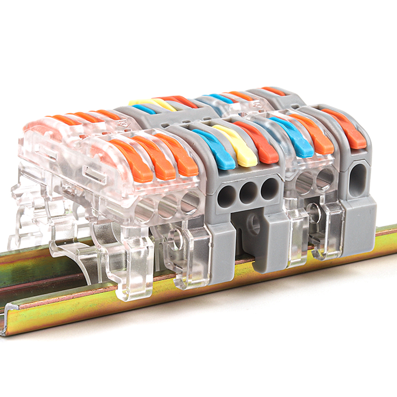 Din Rail Draad Connector Snelle Universele Compacte Elektrische Kabel Led Licht Lamp Conector Geleider Terminal Blok 2/3pin