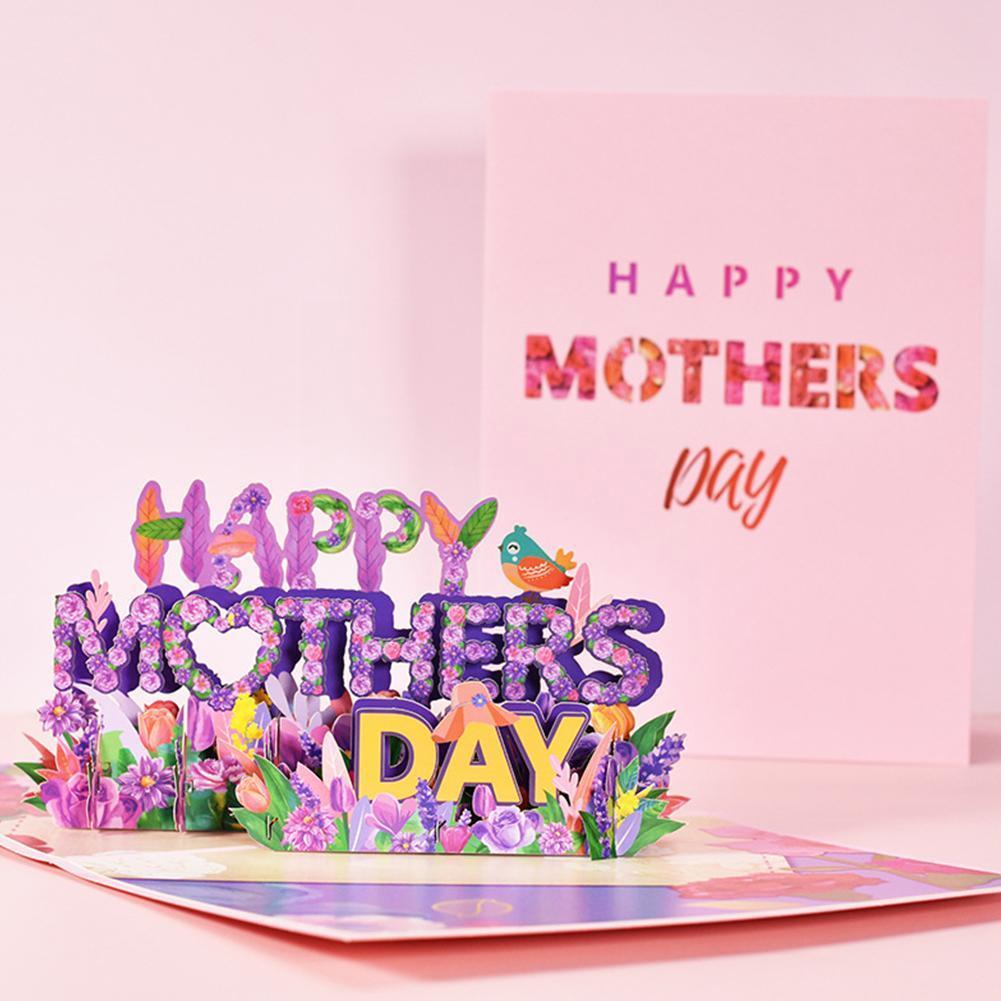 3d Greeting Card For Mother&#39;s Day Flower Pattern Happy Birthday Up Card For Mom K8k6