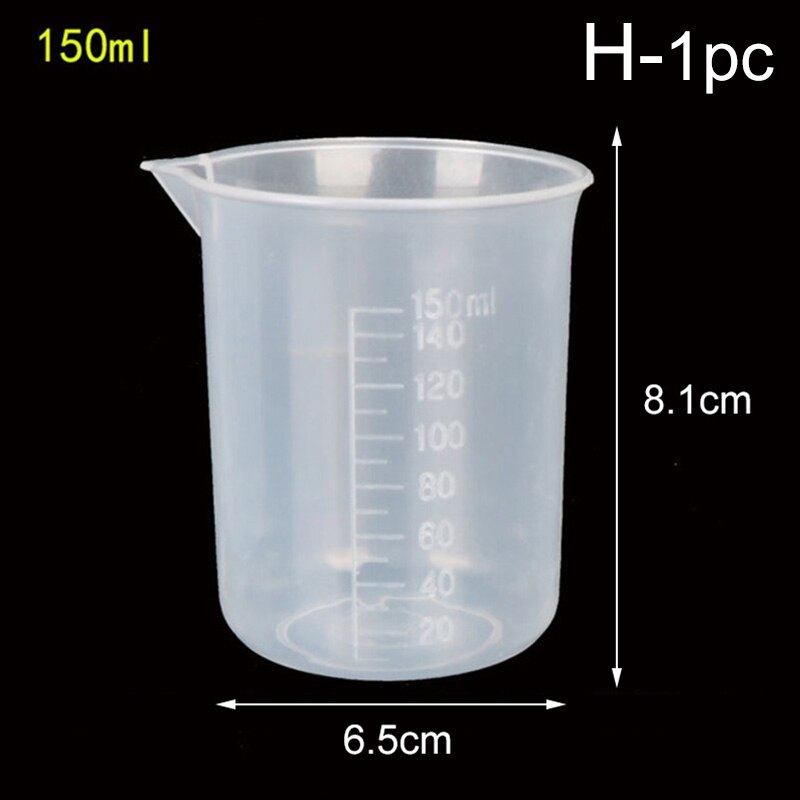 20ml/30ml/50ml/300ml/500ml/1000ml Clear Plastic Graduated Measuring Cup for Baking Beaker Liquid Measure Jug Cup Container: H-1pc