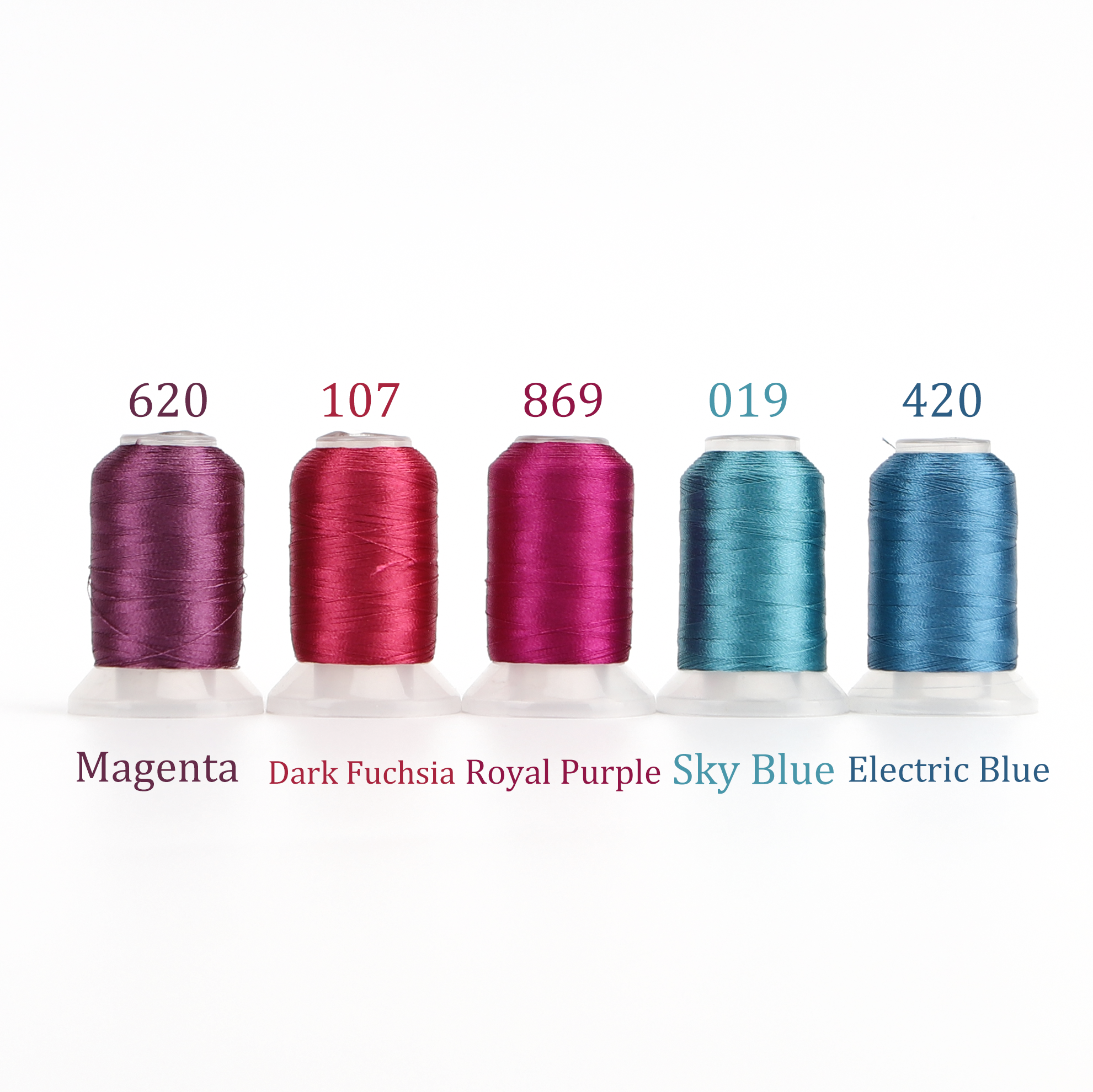 Juego de 4/5 colores Brother, hilo de bordar de poliéster Premium, 500 metros cada carrete para máquina doméstica Brother Babylock Janome Singer: Azul lago