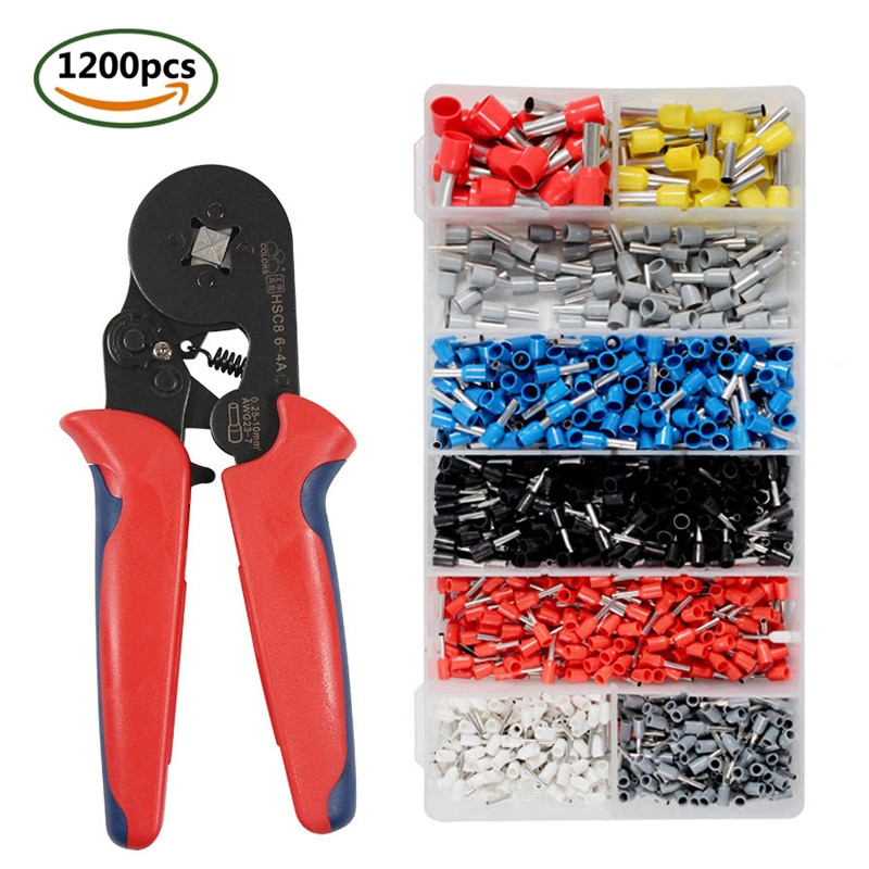 1200pcsWire Ferrules Terminals Kit Ferrule Crimping Kit Assortment Ferrule Wire Crimp Pin Terminal Connector Wire Ends Terminals