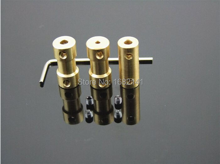 5 Sets/partij, Koppeling 2Mm Tot 2.3Mm Koperen As Motor Koppeling Motor Connector Rc Hm Accessoires + Inbussleutel Schroeven