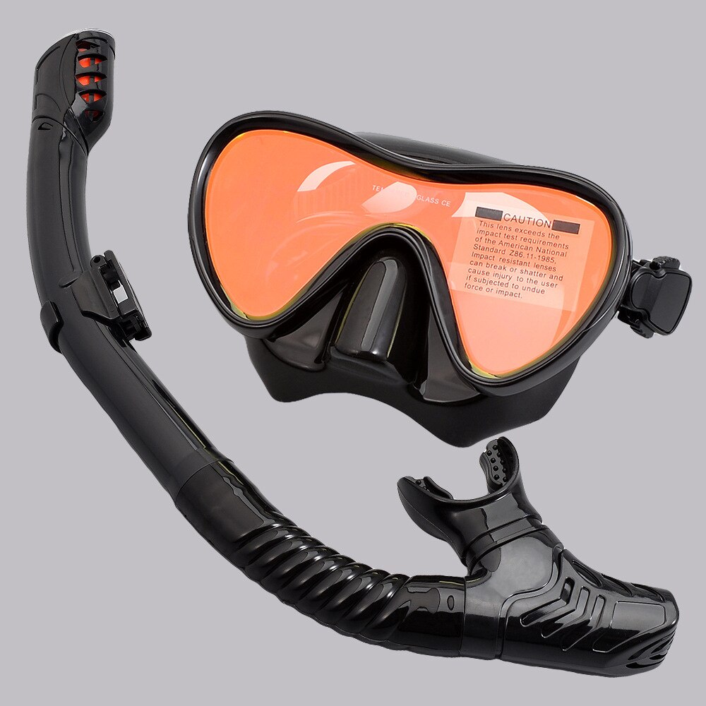 Underwater Anti-Fog Scuba Diving Goggles Mask Swimming Goggles Snorkling Diving Mask Adult Plating Breath Tube Set