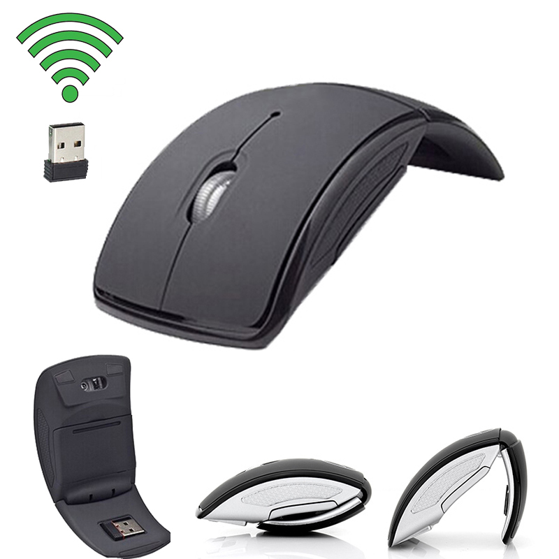 Souris sans fil 2.4G souris d'ordinateur pliable pliant souris optique récepteur USB pour ordinateur portable ordinateur de bureau bureau sans fil