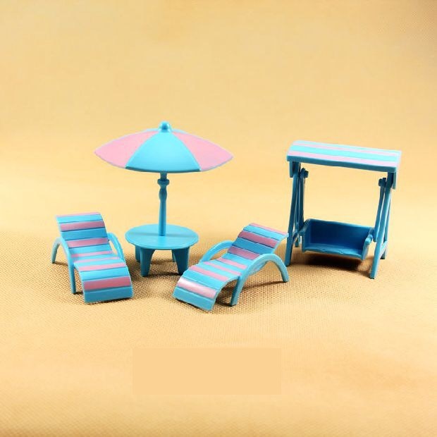 Gelukkig familie cijfers poppen strand set mini meubels miniatuur poppenhuis pretend speelgoed