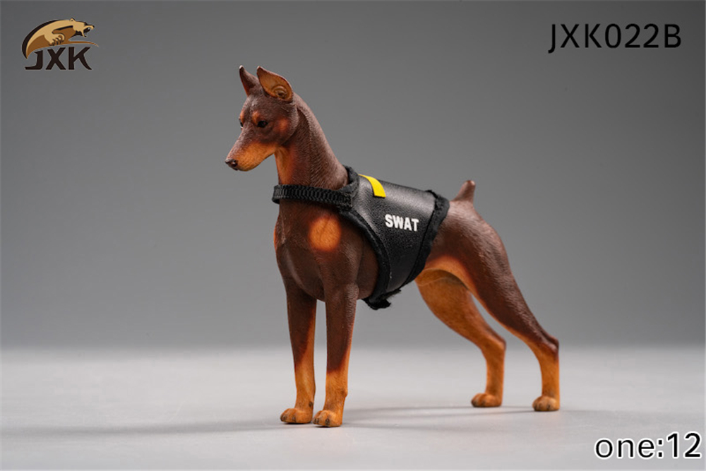 JXK 1:12 Scale Dobermann Figure Dog Pet Healing Figure Canidae Animal Collector Toy Resin Desktop Decoration: JXK022B