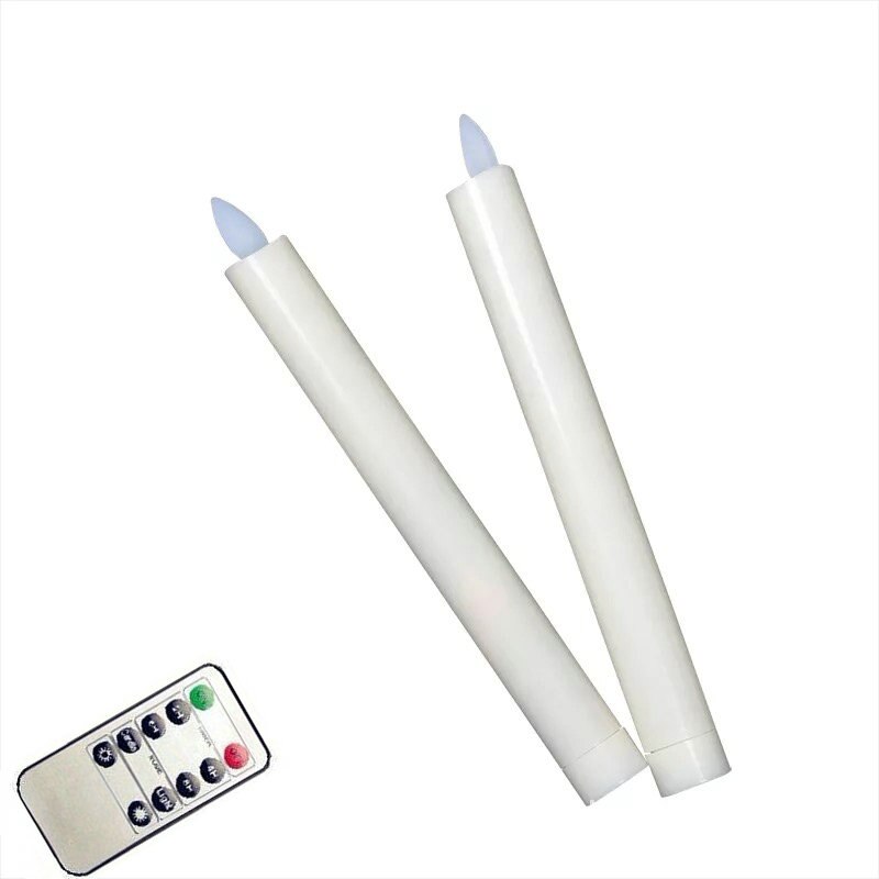 Fönster ljus rörlig dans veke flamlös led taper fjärrkontroll med timerfunktion batteridriven ljusstake bröllopsbord dekoration
