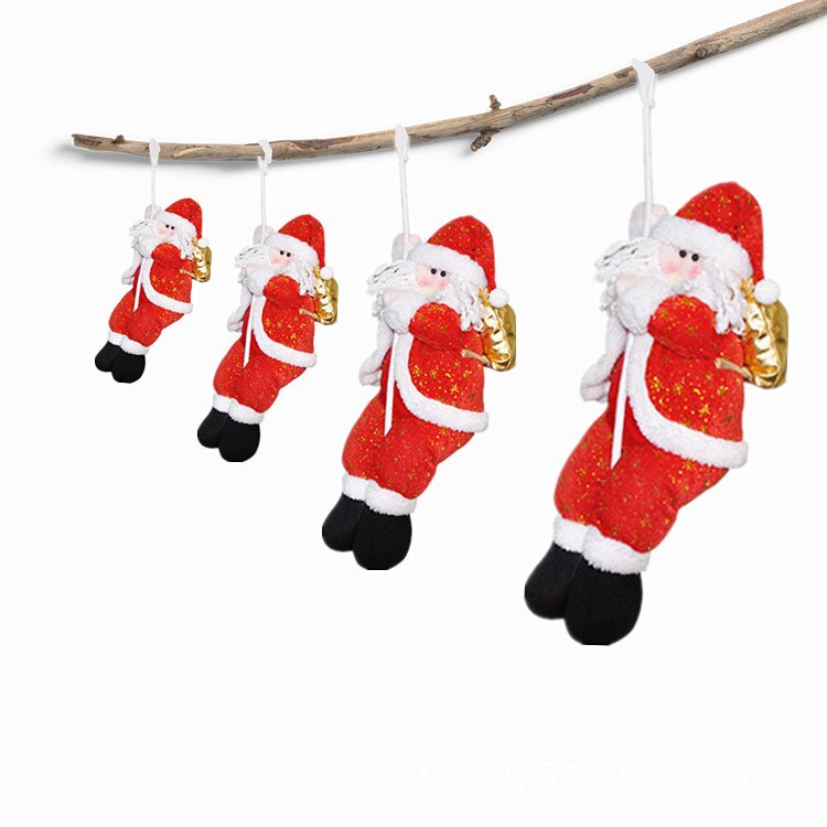 Juledekoration julemand klatring på reb vægge vindue hængende jul med mærke