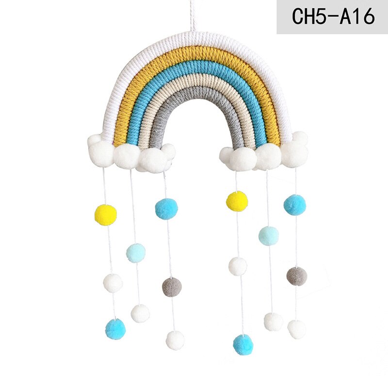 DIY Seil Regenbogen Zauberstab Hängende Dekoration Handarbeit Gewebt Regenbogen Dekoration nordisch Baby Zimmer Zubehör Wohnzimmer Wohnkultur: 16