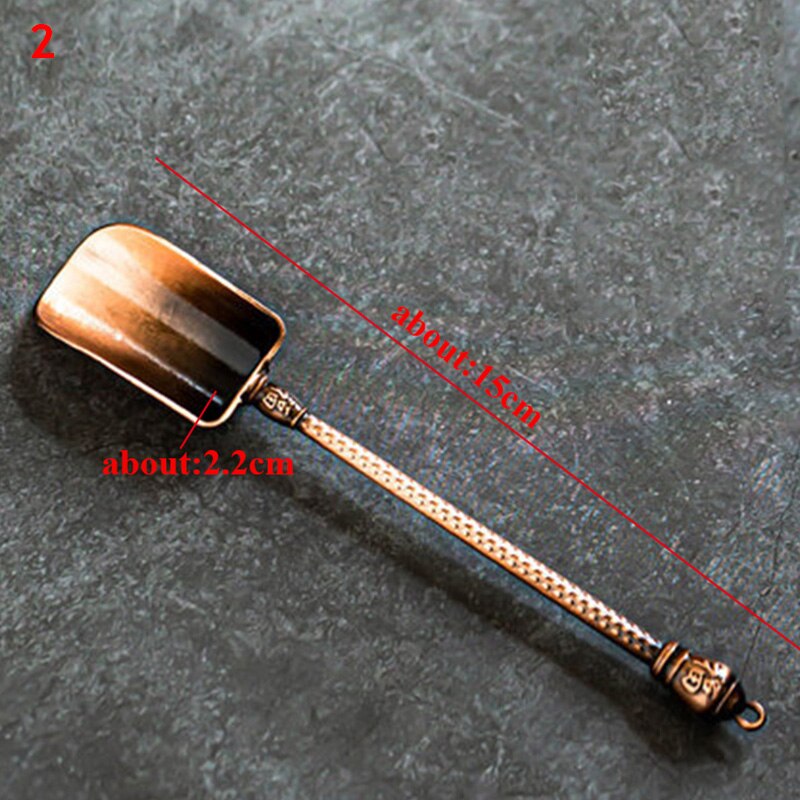 Alloy Copper TeaSpoon Chinese Kongfu Tea Shovel clips Retro Corrosion Resistant Tea Spoon Teaware Tea Ceremony Accessories: 2