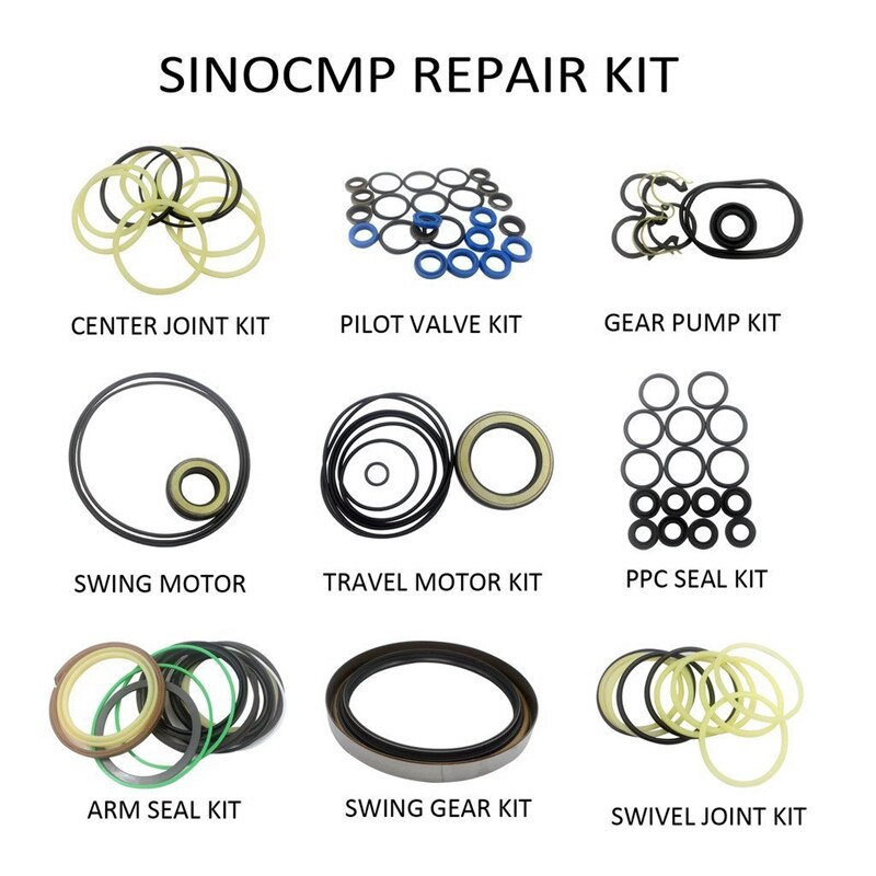 R220-, 3 R220LC-, 3 Belangrijkste Pomp Reparatie Seal Kit Voor Hyundai Graafmachine Service Kits, 3 maanden garantie