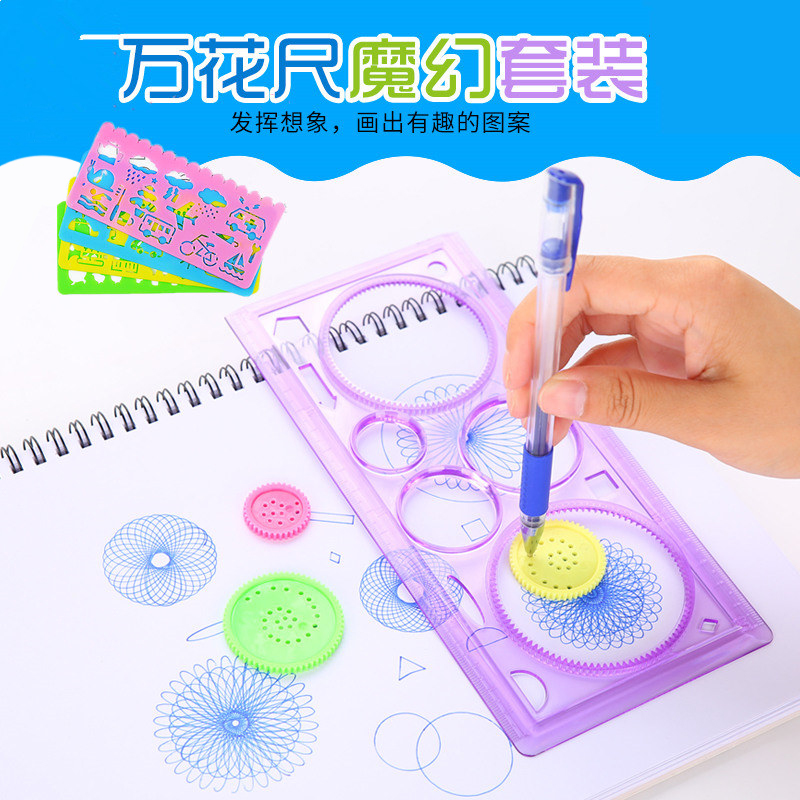 20cm multifunktions tegnelinealer kawaii cirkel puslespil skabelon lineal til børn gør-det-selv tegnelegetøj skoleartikler