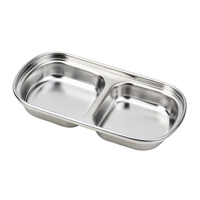 304 aço inoxidável pimenta assada pratos de molho de carne wasabi tigela separada sushi vinagre placas de soja talheres comida tempero bandeja: Silver 02