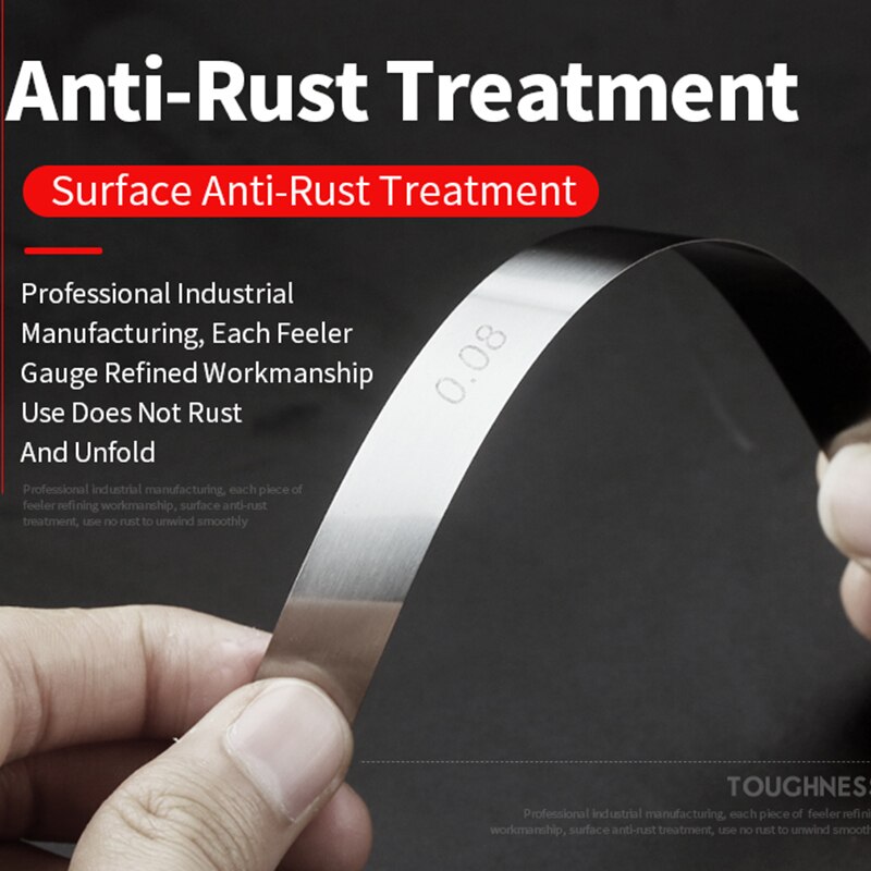 100mm 17 Blade Feeler Gauge Metric Thickness Gauge Set Gap Filler Measuring Rule Tappet Valve Layout Tool Ranging 0.02 to 1.00