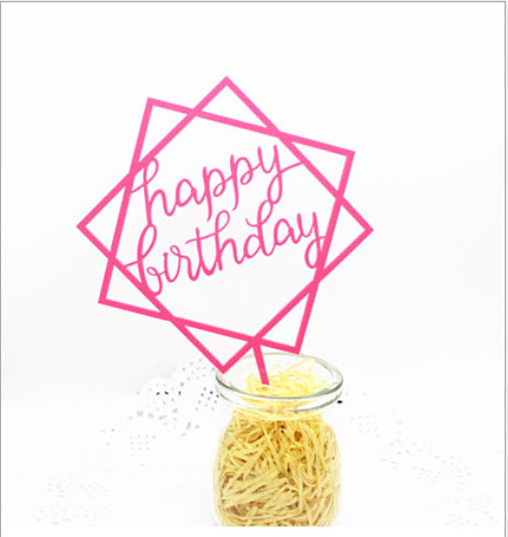 Happy Birthday Love Cake Topper Decoration Cupcake Flag Birthday Party Decorative Props Wedding Baby Shower Cupcake