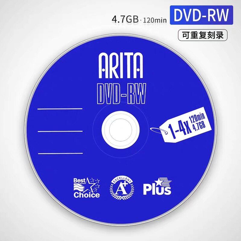 10 Discs Een + 1-4x 4.7 Gb Lege Blauwe Dvd Rw Disc