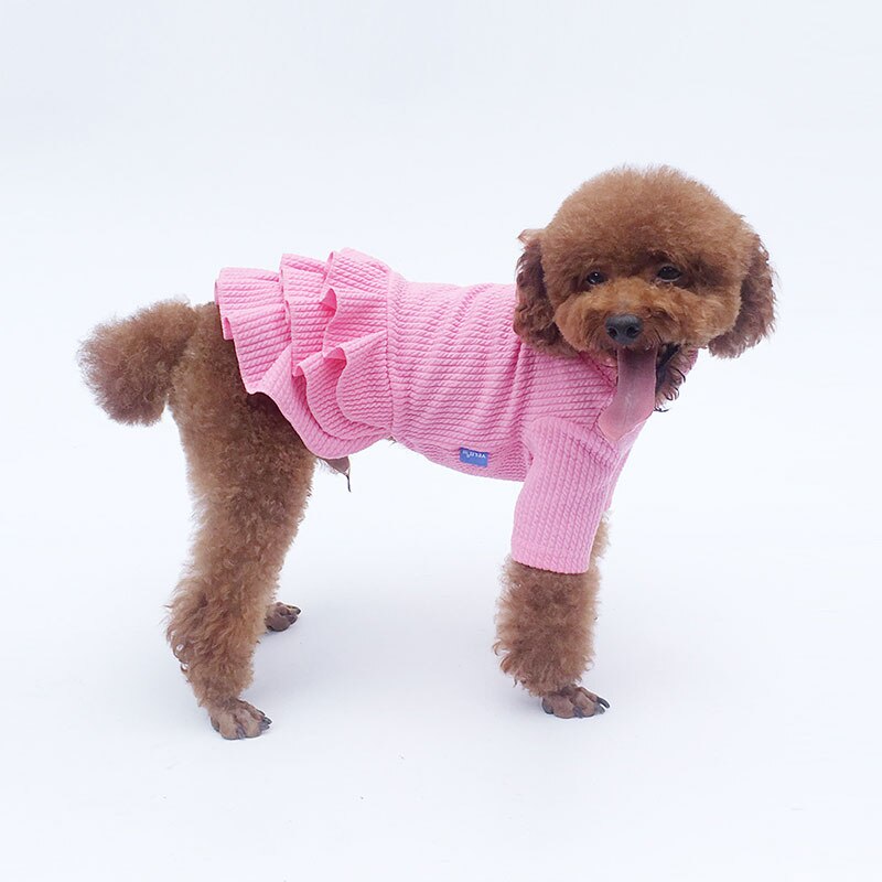 Herfst Winter Warm Hondenkleding Pet Honden Jurk Effen Kleding Huisdier Rok Voor Kleine Medium Grote Puppy Jurk Kat Trui kleding