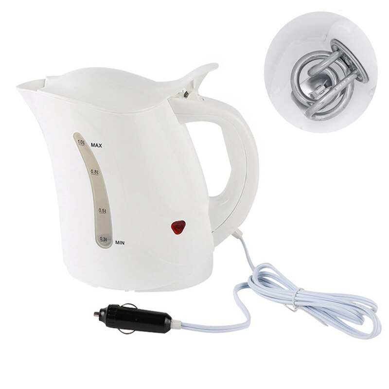 Calentador de agua para el coche, calentador de agua portátil de viaje automático para té y café, de acero inoxidable, para vehículo caravana, 1000ML, 12V