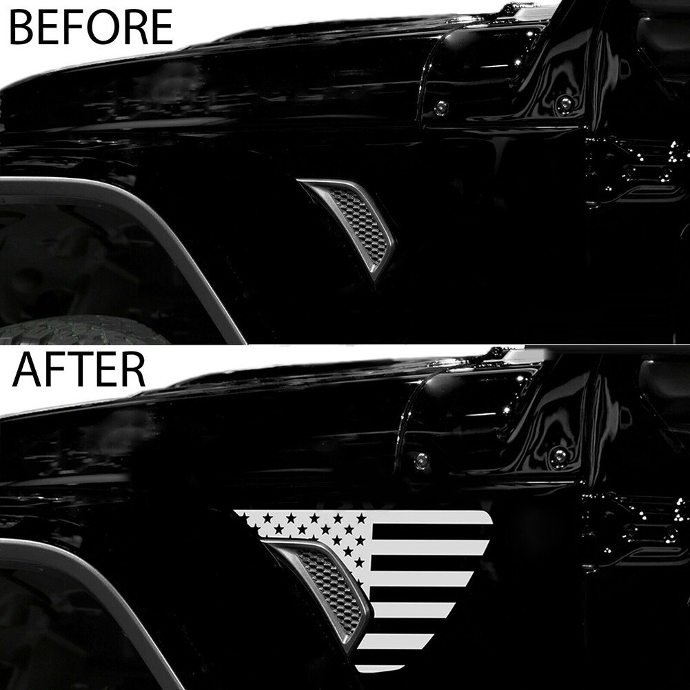 White Fender Sticker For Jeep Wrangler JL/JT Gladiator Trim Durable