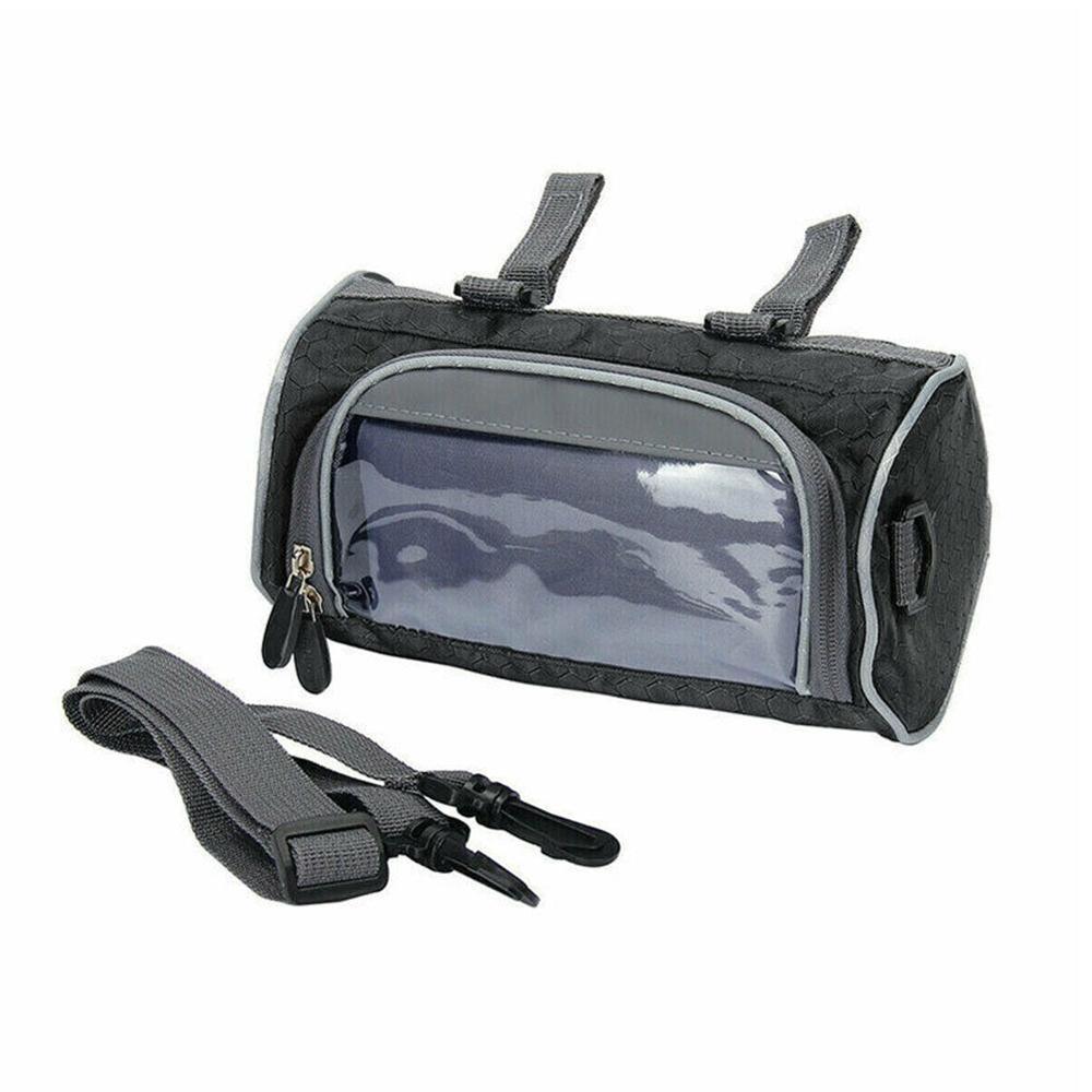 Store sykkelvesker styre frontrør vanntett for studentskjermtilbehør sykkelveske touch jente dame sykkel telefon p  o8 d 5: Svart