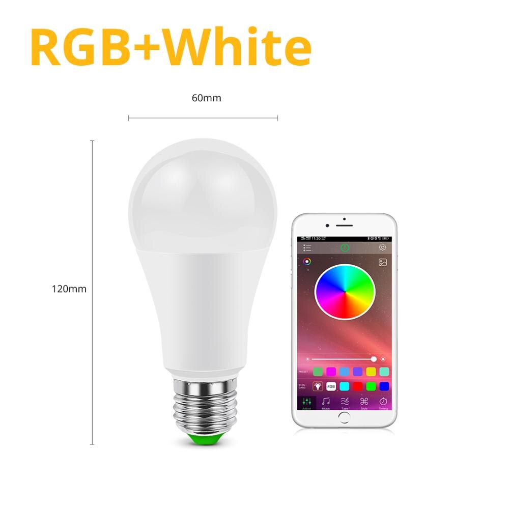 Rgb  e27 led pære smart lys dæmpbar rgbw rgbww bombillas led pære udskiftelig trådløs bluetooth smart pære ampul: Bluetooth rgbw