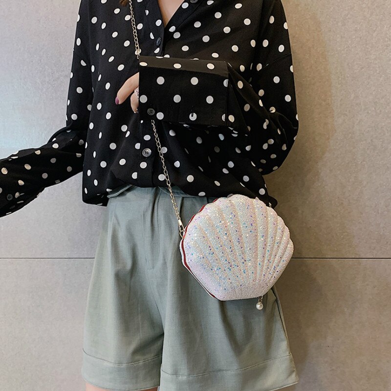 Women Bags Shiny Shell Messenger Bag Mini Small Bag Small Fairy All-match Shoulder Bag Luxury Female Bag