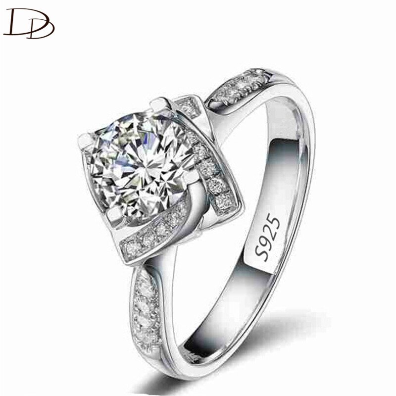 Rings For Women Silver Color Wedding Ladies Engagement Band Ring Love AAA Zircon Jewelry Bague Female Anillos D099