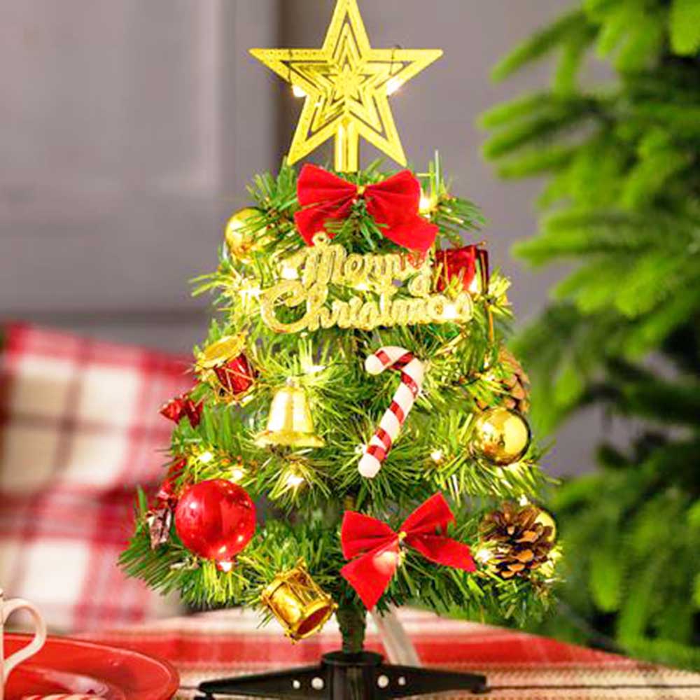 Kerstboomversiering met licht 30cm kerstversieringen desktop mini kerstboomversiering: B