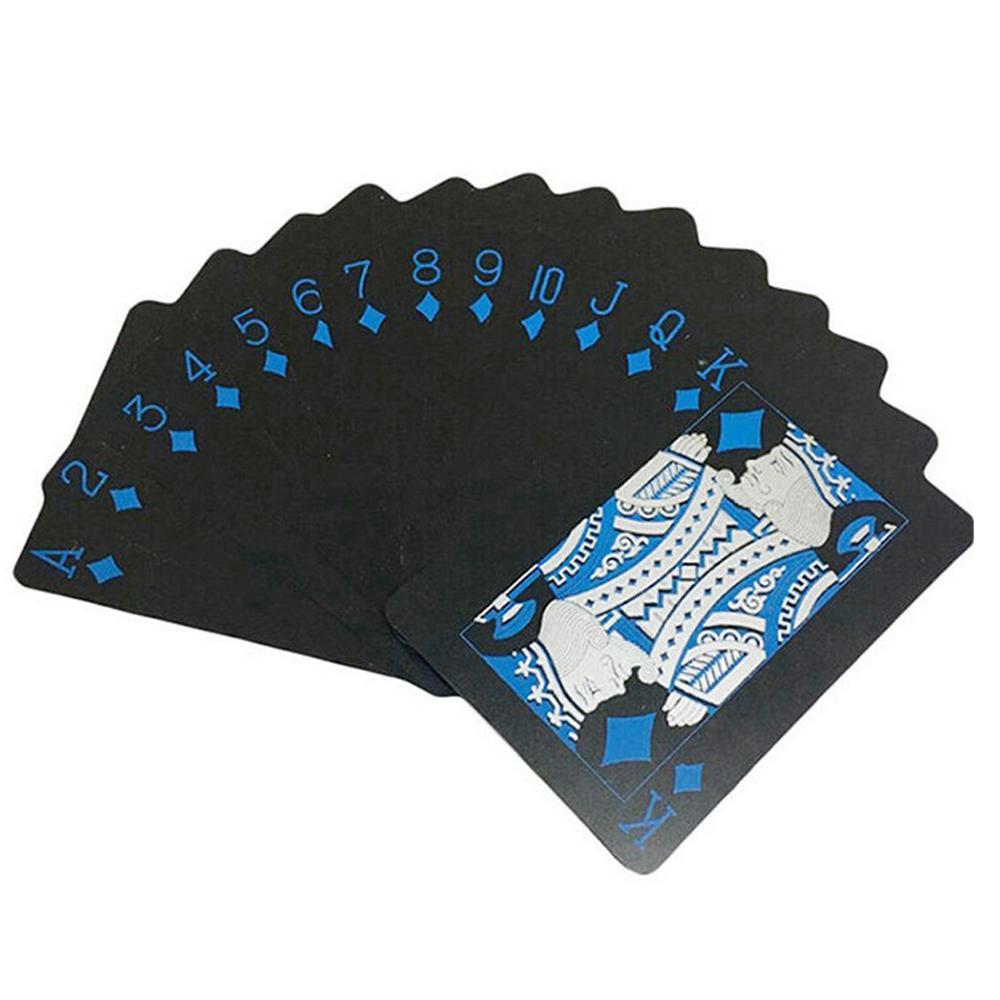 Playing Cards Educational Toys Water Resistant Black Playing Cards Plastic PVC Practical Magic Poker Gaming Card