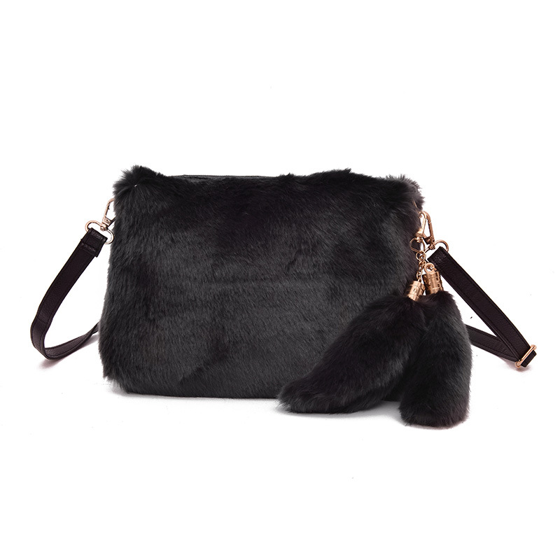 Weiche Warme Pelz Tasche Schulter Tasche Weibliche Leopard Weiblichen Beutel Große Plüsch Winter Handtasche Winter Umhängetasche