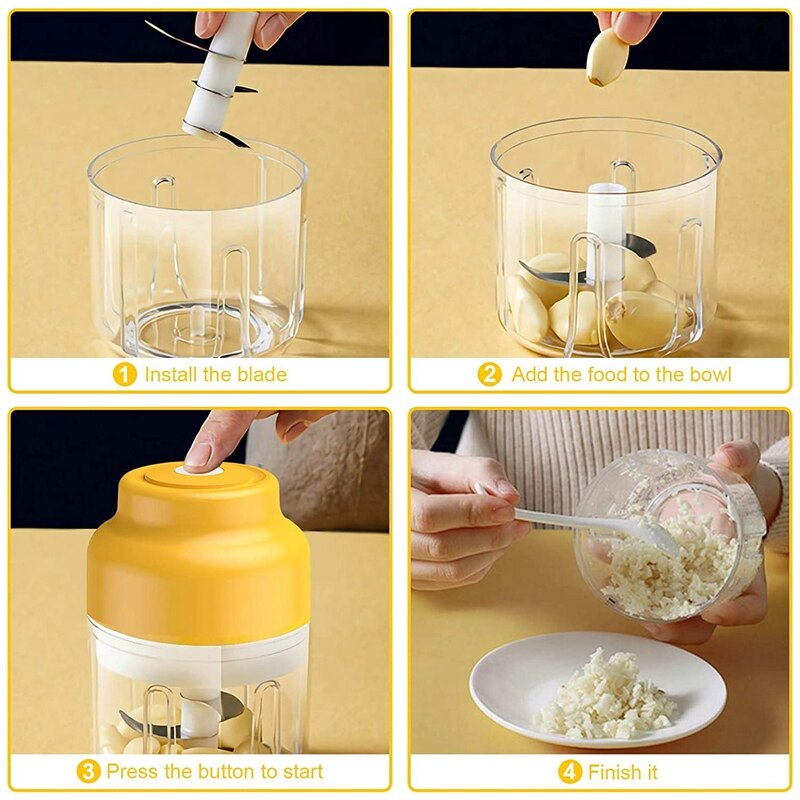 Electric Mini Garlic Chopper Mini Blender Mini Chopper Food Chopper Vegetable Chopper Garlic Chopper Garlic Mincer